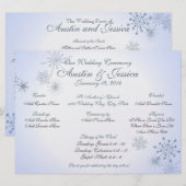 Programme de mariage Flocon de neige bleu givré (Devant / Derrière)