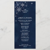 Programme de Mariage Flocons de Neige de Minuit (Dos)