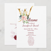 Programme de mariage floral (Devant / Derrière)