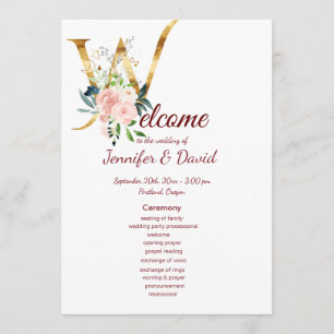 Programme de mariage floral