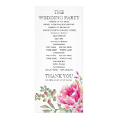 Programme de mariage floral à fleurs aquarelles ro (Dos)