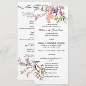 Programme de mariage floral à fleurs de cerisier r (Devant / Derrière)