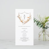 Programme de mariage floral à fleurs sauvages pêch (Debout devant)