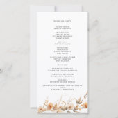 Programme de mariage floral à fleurs sauvages pêch (Dos)