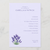 Programme de mariage floral à la lavande sereine (Devant)