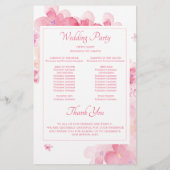Programme de mariage floral à l'aquarelle délicate (Dos)