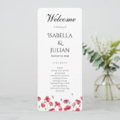 Programme de mariage floral à l'aquarelle Poppys e (Debout devant)