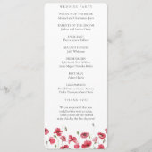 Programme de mariage floral à l'aquarelle Poppys e (Dos)