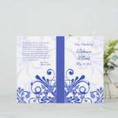Programme de mariage floral Abstrait bleu et blanc (Debout devant)