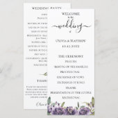 Programme de mariage floral aquarelle botanique po (Devant / Derrière)