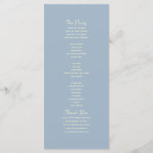 Programme de mariage floral aquarelle rustique (Dos)