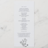 Programme de mariage floral argenté bohème (Dos)