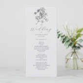 Programme de mariage floral argenté bohème (Debout devant)