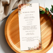 Programme de mariage floral automnal en terre cuit