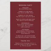 Programme de mariage floral automnal tournesol rus (Dos)