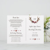 Programme de mariage floral aux bois de cerf et Bo (Debout devant)