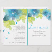 Programme de mariage floral aux fleurs bleues prin (Devant / Derrière)