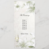 Programme de Mariage Floral Beige Vert (Dos)