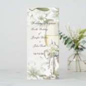 Programme de Mariage Floral Beige Vert (Debout devant)