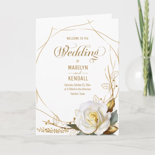 Programme de mariage floral biologique rose Gold (Devant)