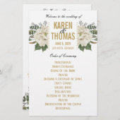 Programme de mariage floral blanc (Devant / Derrière)