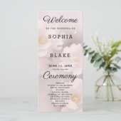 Programme de mariage floral blanc et rose pâle (Debout devant)