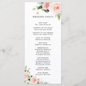 Programme de mariage floral Blanc Rosé en Fleur (Dos)