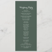 Programme de mariage floral blanc vert tropical (Dos)