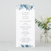 programme de mariage floral bleu aquarelle (Debout devant)