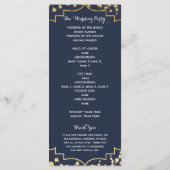Programme de mariage floral bleu Baby's Breath or (Dos)