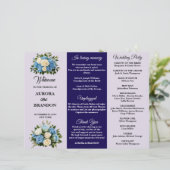 Programme de mariage floral bleu et blanc personna (Debout devant)