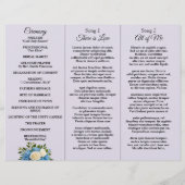 Programme de mariage floral bleu et blanc personna (Dos)