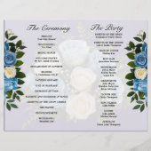 Programme de mariage floral bleu et blanc rustique (Dos)