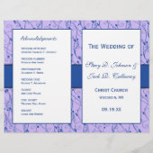Programme de mariage floral bleu et Lilac (Devant)