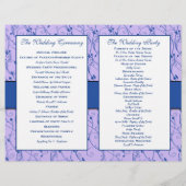 Programme de mariage floral bleu et Lilac (Dos)