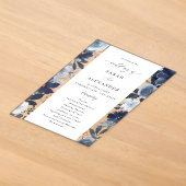Programme de mariage floral bleu et marine en acry (Poser)
