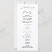 Programme de mariage floral bleu et vert élégant (Dos)
