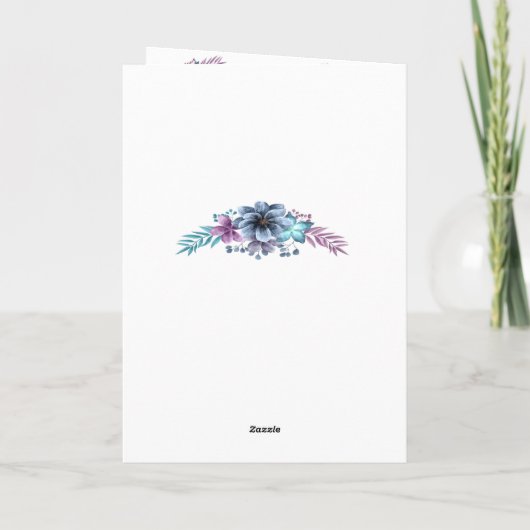 Programme de mariage floral bleu et violet (Dos)