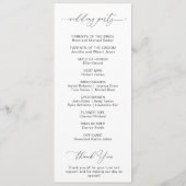 programme de mariage floral bleu poussiéreux (Dos)