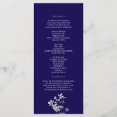 Programme de mariage floral bleu royal (Dos)