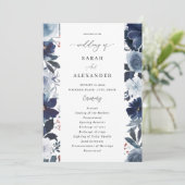 Programme de mariage floral Blue & Navy (Debout devant)