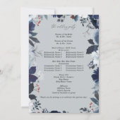 Programme de mariage floral Blue & Navy - Blue Gre (Dos)