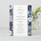 Programme de mariage floral Blue & Navy - Grey 2 (Debout devant)