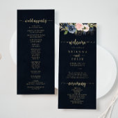 Programme de mariage floral Blush de la Marine