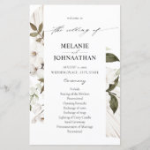 Programme de mariage floral bohème blanc budget ME (Devant)