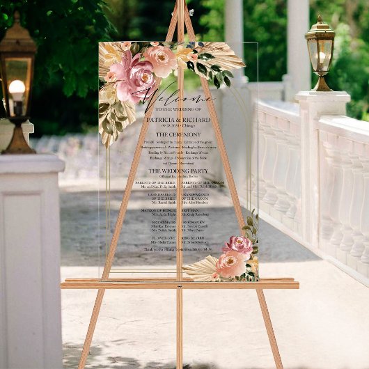 Programme de mariage floral bohème couleurs neutre