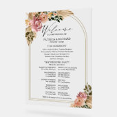 Programme de mariage floral bohème couleurs neutre (Angle)