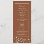 Programme de mariage floral bohème rustique (Dos)