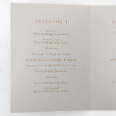 Programme de mariage floral boho (Intérieur en premier)