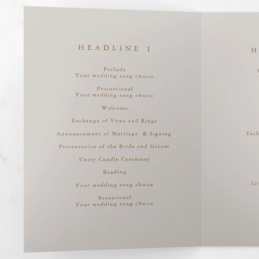 Programme de mariage floral boho (Intérieur en premier)